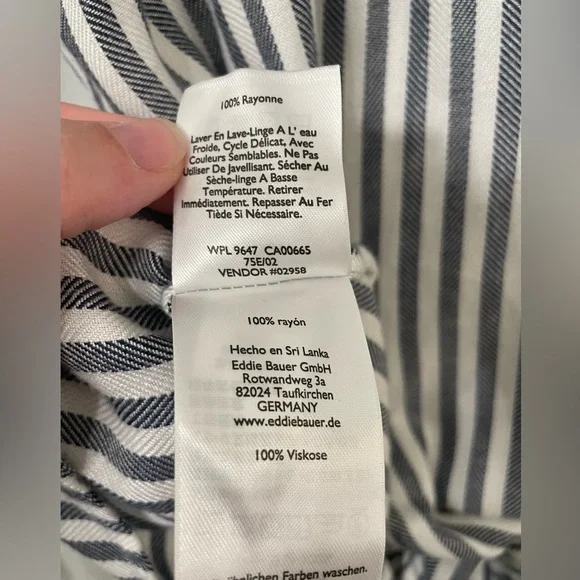 Eddie Bauer Halcyon Tie-Front Shirt Striped Print - Picture 5 of 5